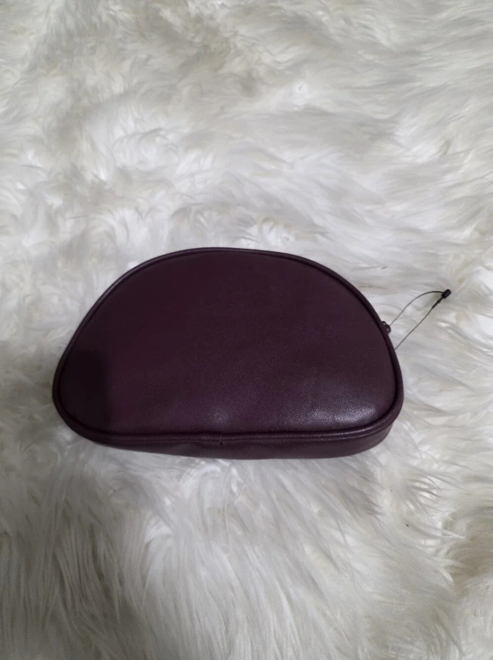 Etienne Aigner Plum Cosmetic Bag with Gold Logo